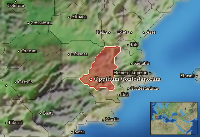 Map of Contestania Occidentalis and its neighbours
