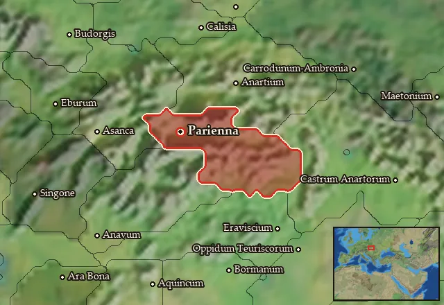 Map of Cotinia and its neighbours