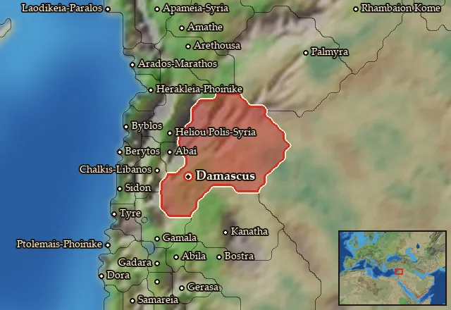 Map of Damashq and its neighbours