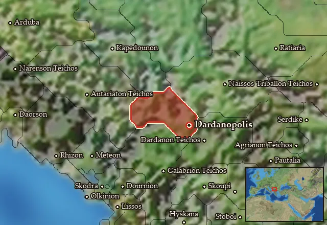 Map of Dardania and its neighbours