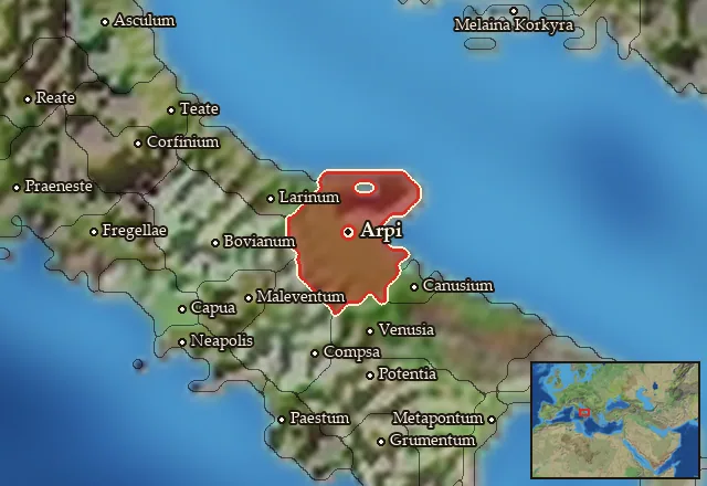Map of Daunia and its neighbours