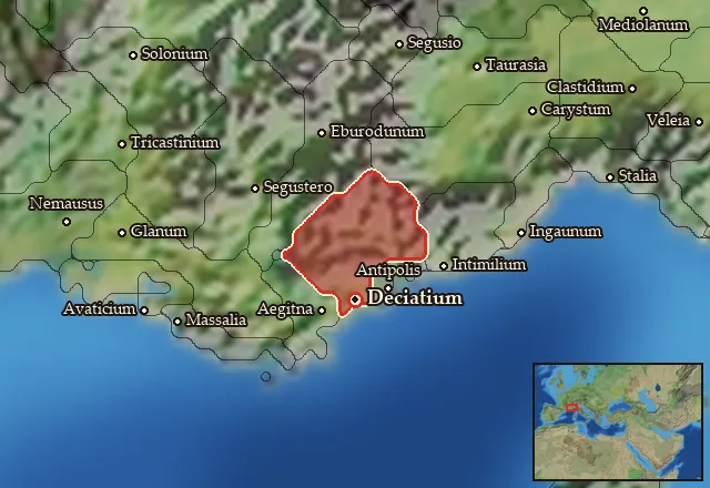 Map of Deciatia and its neighbours