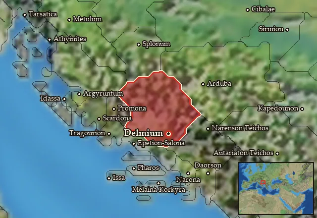 Map of Delmatia and its neighbours