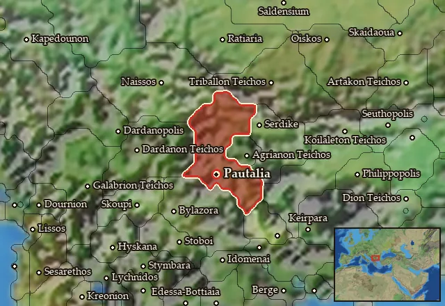 Map of Denthelentike and its neighbours