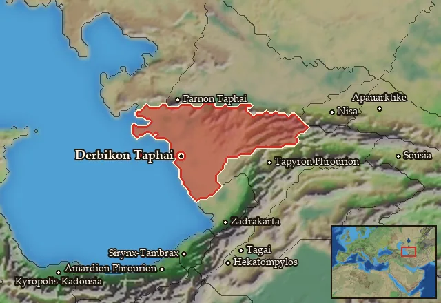 Map of Derbikia and its neighbours