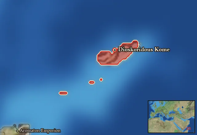 Map of Dioskoridou Nesos and its neighbours
