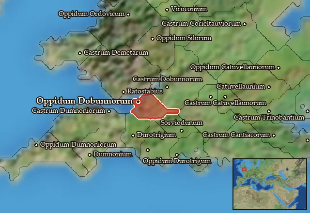 Map of Dobunnia Meridionalis and its neighbours