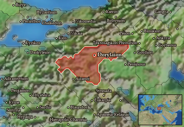 Map of Dorylaia and its neighbours