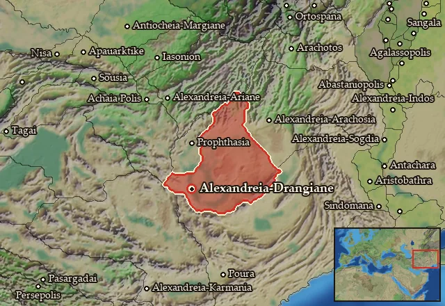 Map of Drangiane and its neighbours