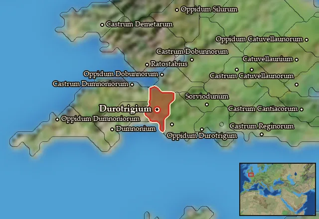 Map of Durotrigia Occidentalis and its neighbours