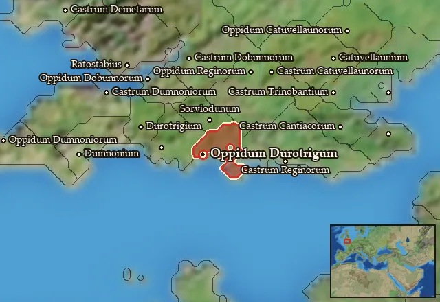 Map of Durotrigia Orientalis and its neighbours