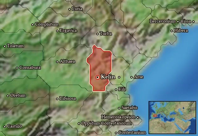 Map of Edetania Occidentalis and its neighbours