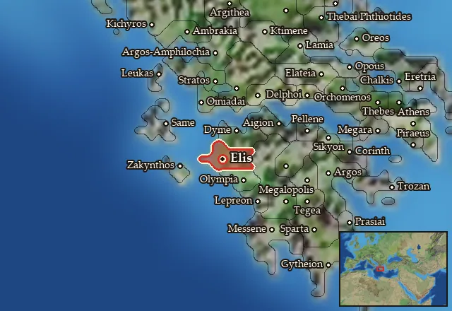 Map of Elis and its neighbours