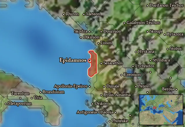 Map of Epidamnia and its neighbours