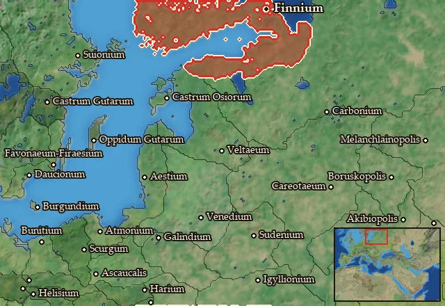 Map of Finnia and its neighbours