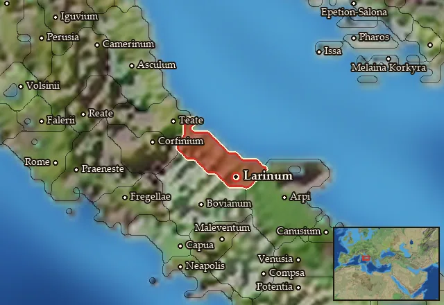 Map of Frentania and its neighbours