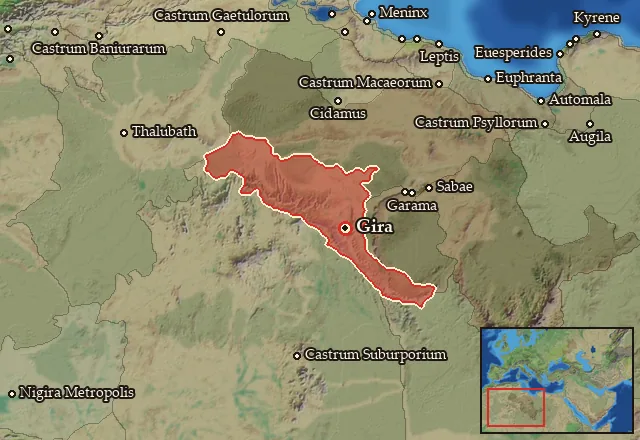 Map of Giria and its neighbours