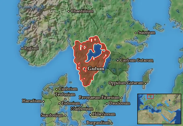Map of Gutia and its neighbours