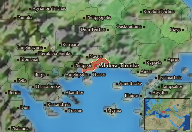 Map of Hellenike Bistonia and its neighbours