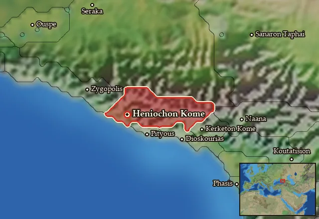 Map of Heniochia and its neighbours