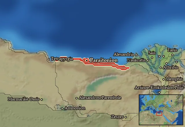 Map of Hesperos Aigyptos and its neighbours