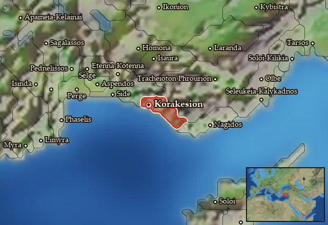Map of Hesperos Tracheiotis and its neighbours