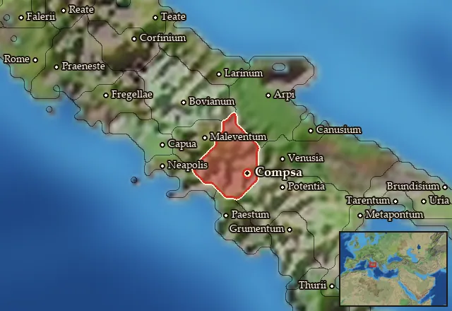 Map of Hirpinia and its neighbours