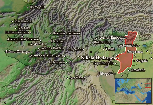 Map of Hydaspes and its neighbours