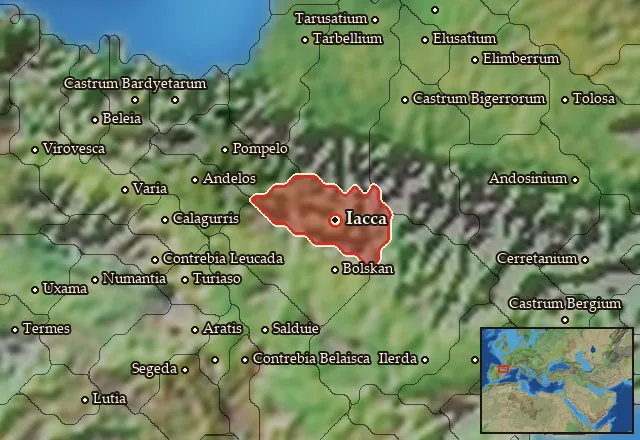 Map of Iacetania and its neighbours