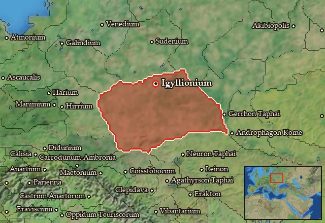Map of Igyllionia and its neighbours