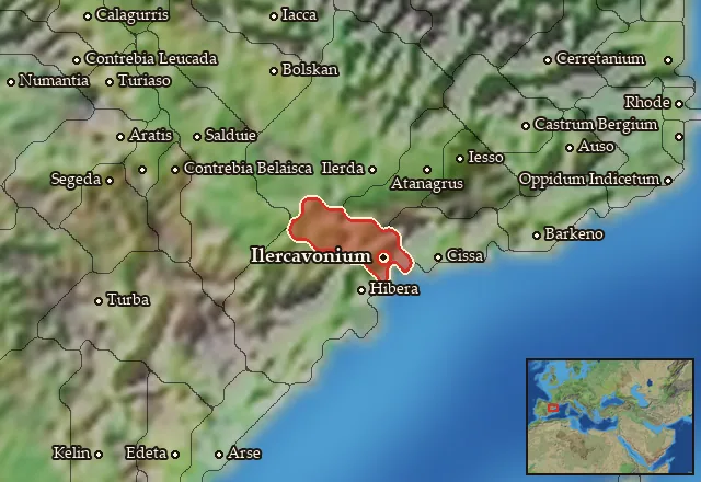 Map of Ilercavonia Septentrionalis and its neighbours