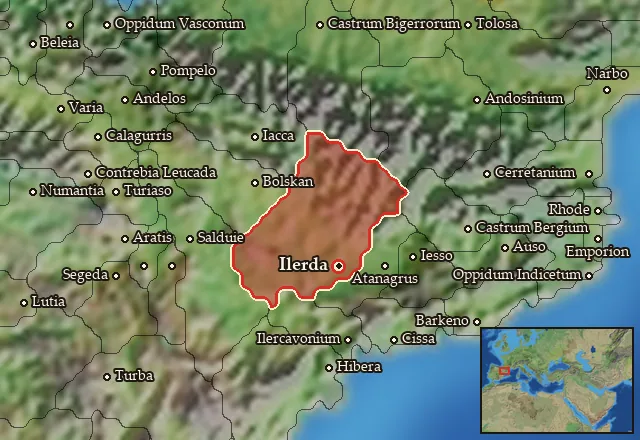 Map of Ilergetia and its neighbours