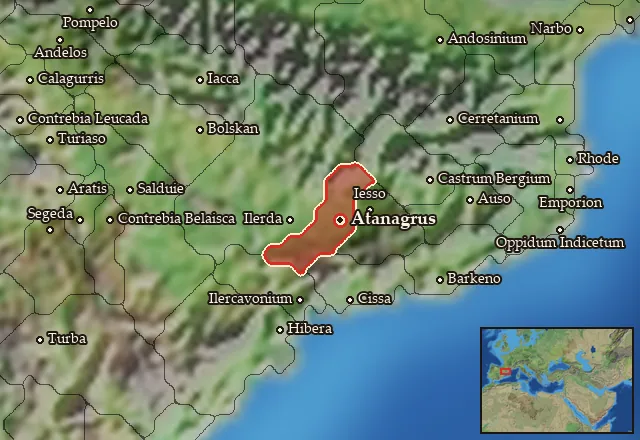 Map of Ilergetia Orientalis and its neighbours