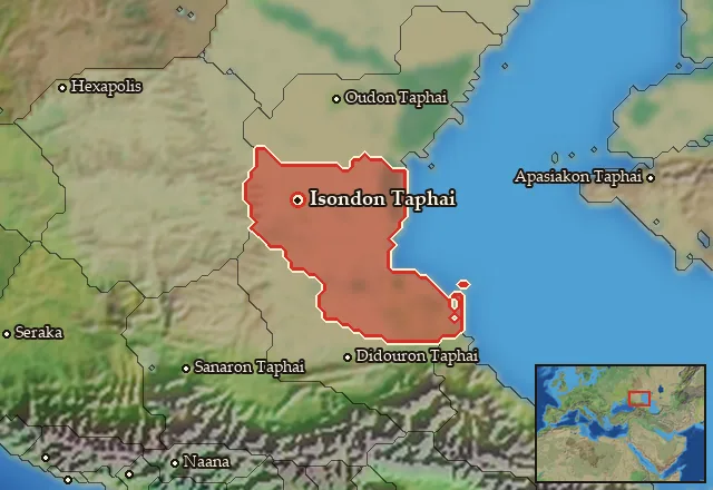 Map of Isondaia-Olondaia and its neighbours