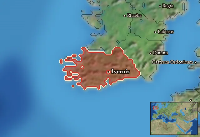 Map of Ivernia Meridionalis and its neighbours