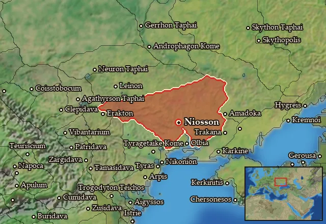 Map of Kallippidia-Alazonia and its neighbours