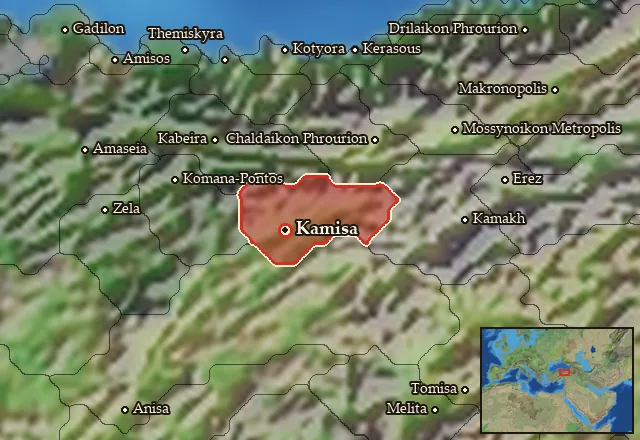 Map of Kamisene and its neighbours