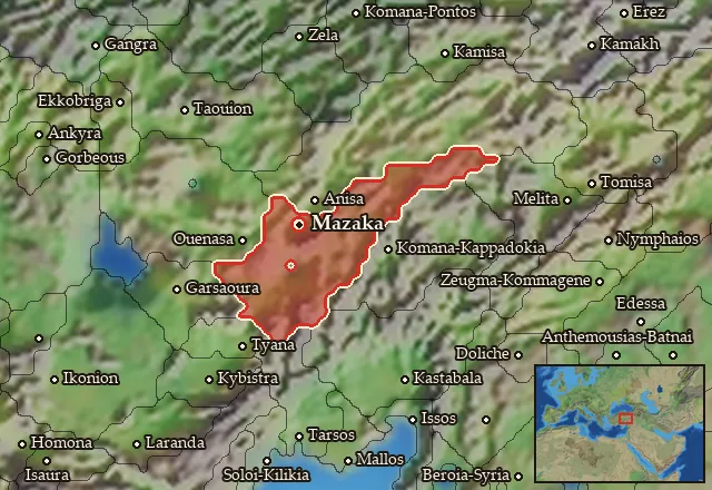 Map of Kappadokia and its neighbours