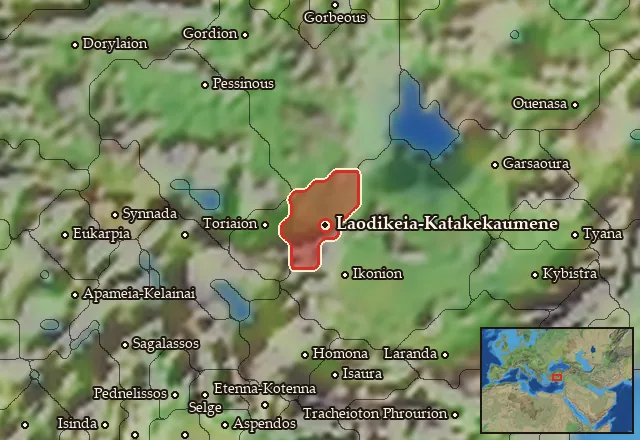 Map of Katakekaumene Lykaonia and its neighbours