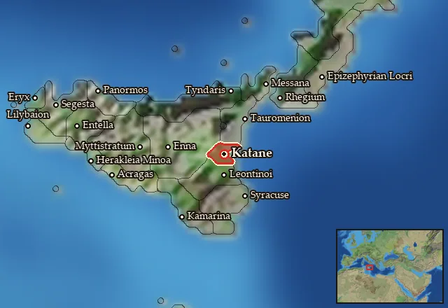 Map of Katania and its neighbours