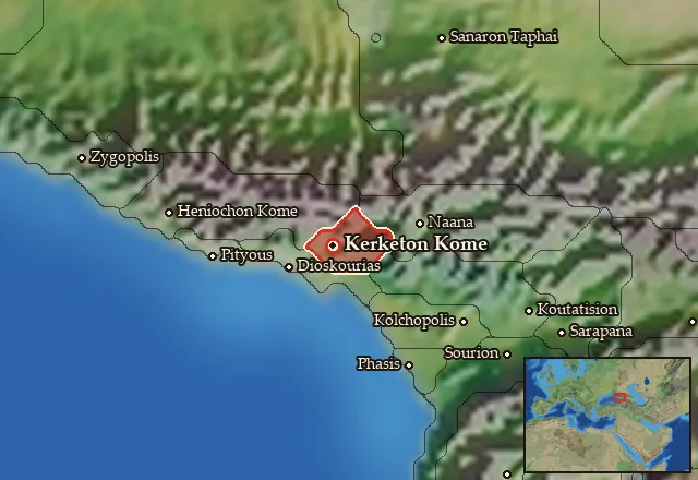 Map of Kerketaia and its neighbours