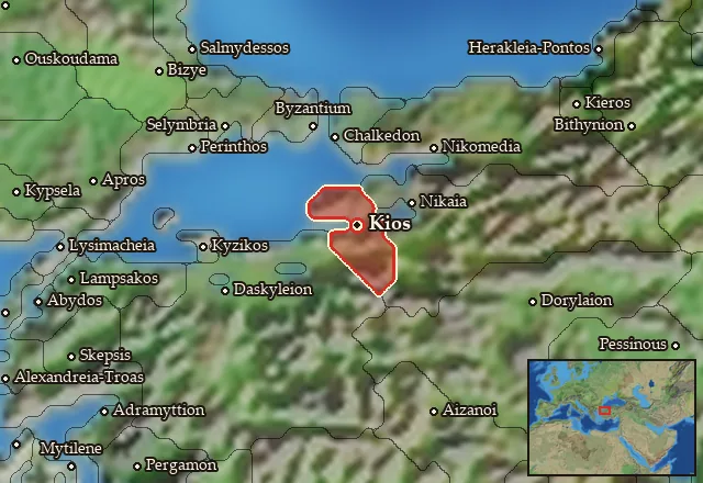 Map of Kianos Kolpos and its neighbours