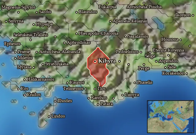 Map of Kibyratis and its neighbours