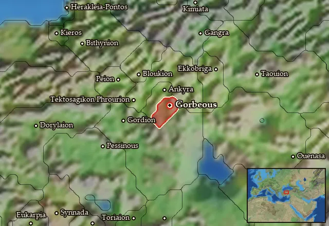 Map of Korbeous and its neighbours