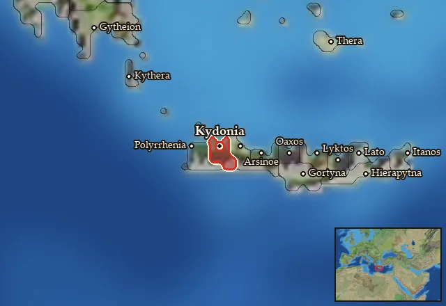 Map of Kydoniatis and its neighbours
