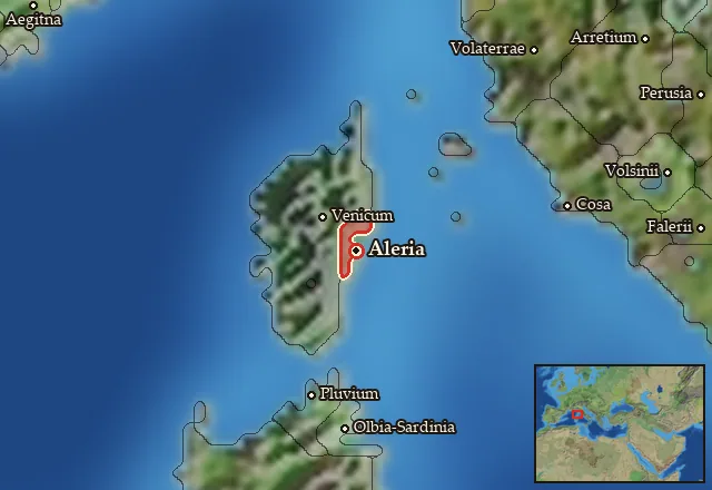 Map of Kyrnos and its neighbours