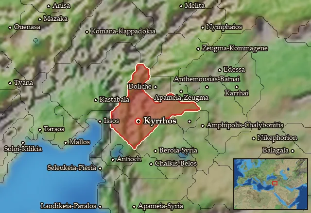 Map of Kyrrhestike and its neighbours