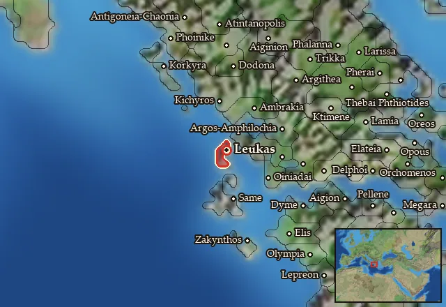 Map of Leukas and its neighbours