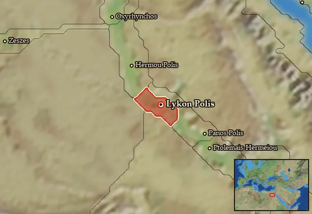 Map of Lykopolites-Hypselites Nomoi and its neighbours