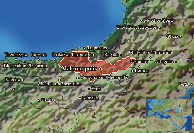 Map of Makronia and its neighbours
